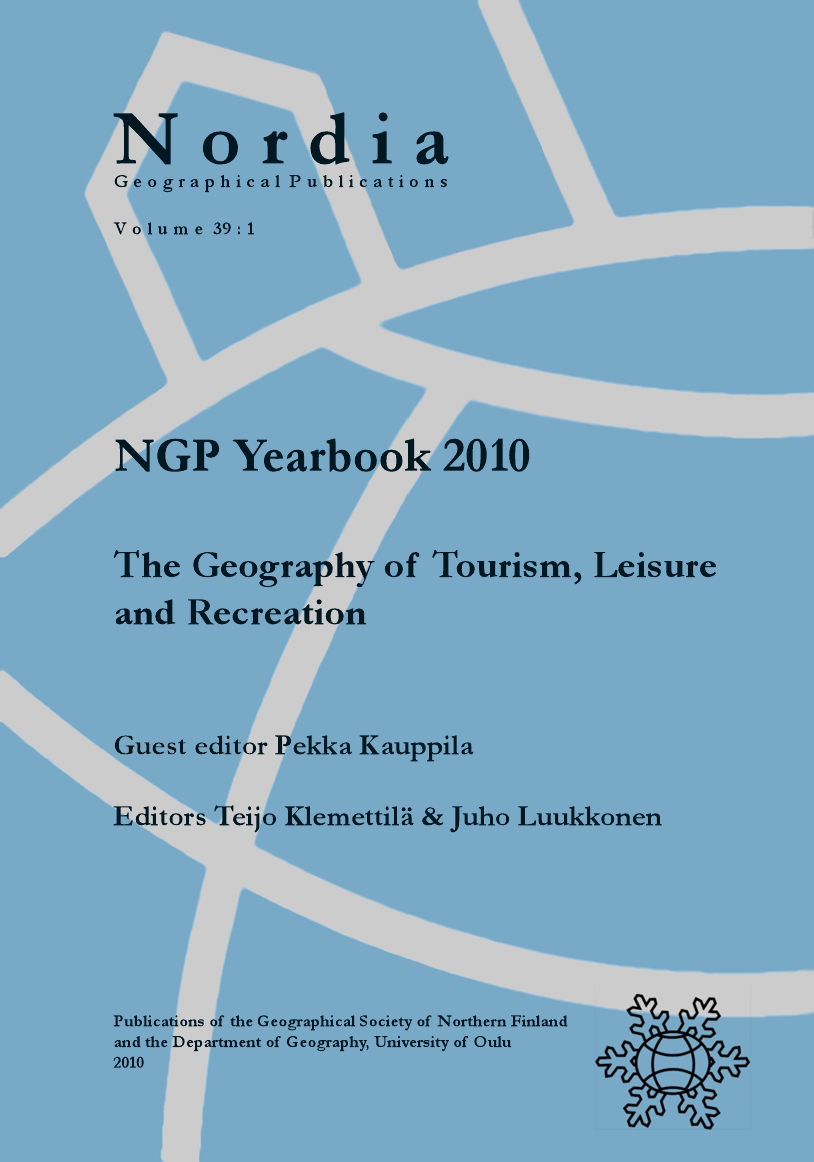 					View Vol. 39 No. 1: NGP Yearbook 2010: The Geography of Tourism, Leisure and Recreation
				